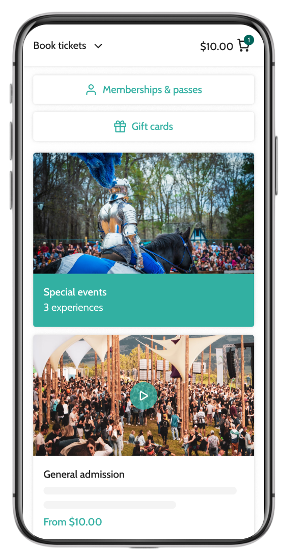 Smart Entertainment alternative ticketing system on mobile. Memberships, gift cards and sessions can be bought here.